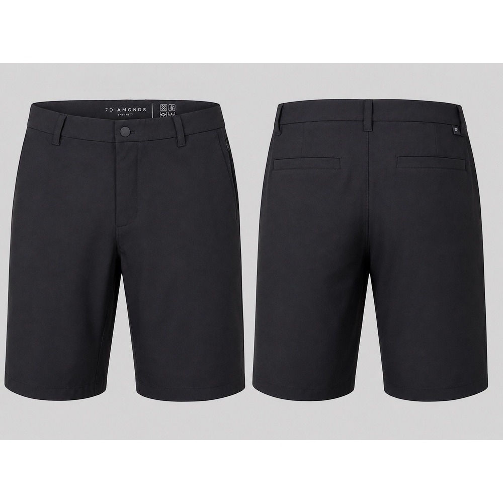 7 Diamonds Velocity Shorts MENS 33 BLACK Golf Performance Pockets Stretch